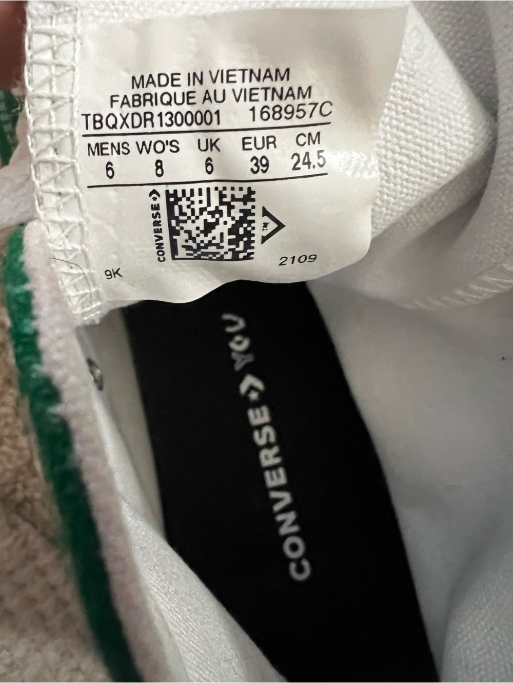 Converse Green and White High-Top Canvas Sneakers - Picture 6 of 6